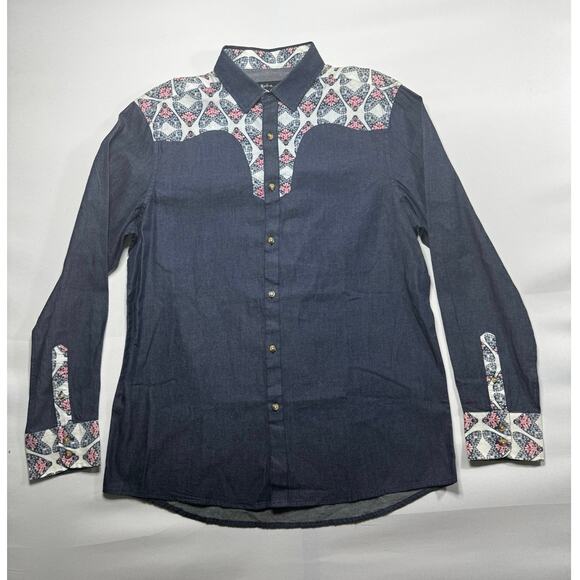 Rock Roll N Soul Other - Rock Roll 'N' Soul Men's Long Sleeve Blue Button Up Shirt - Size L